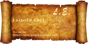 Leipold Emil névjegykártya